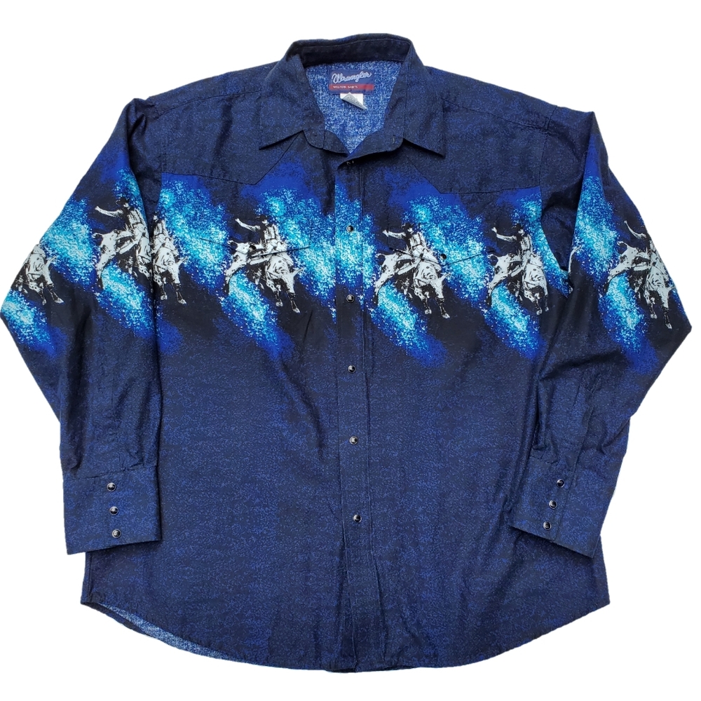 Wrangler Brushpopper western shirt bullrider men's xl vintage cotton